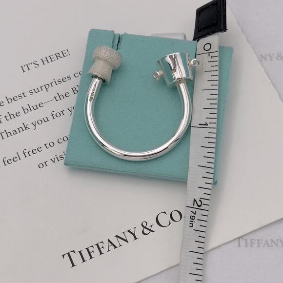 New Tiffany & Co Silver Cork & Ice Bucket Keyring Key Chain Ring W/Pouch & Box - Picture 6 of 11